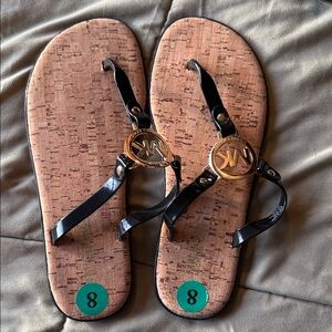 Michael Kors Black Sandals with Cork Sole